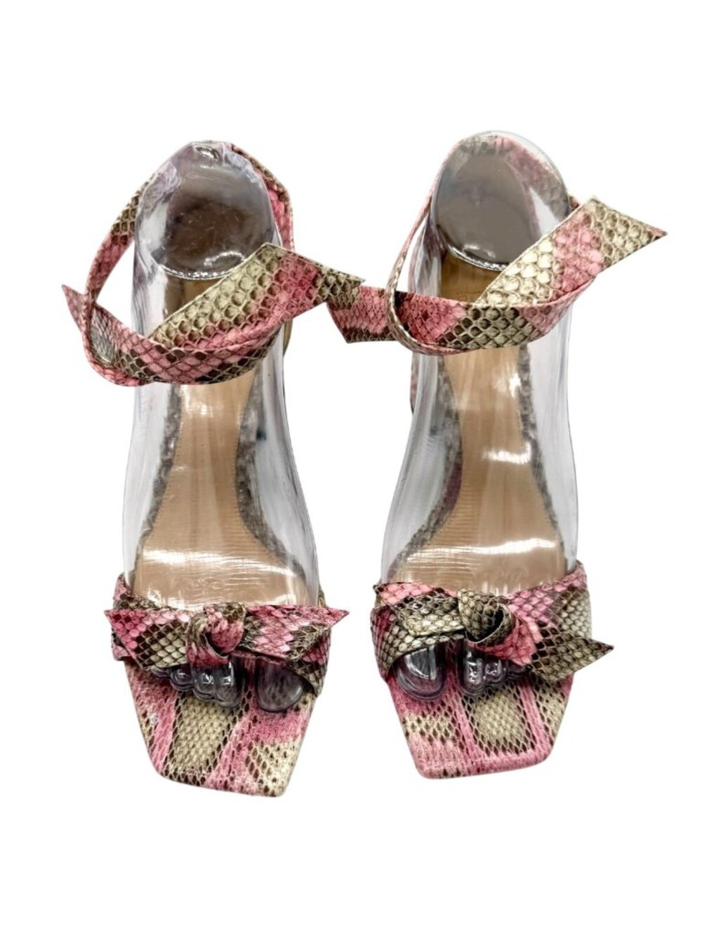 Alexandre Birman Clarita block heel snake sandals - Size 37/ 7